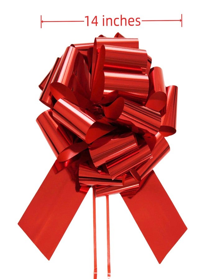 TIAMALL 14 Inch Large Pull Bow Big Gift Bow for Gift Wrapping Party Decoration (Red) - Image 5